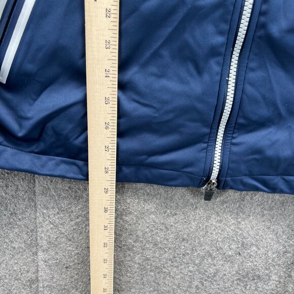 Graham Luxe Jacket Mens Medium Navy Blue Full Zip Hooded Windbreaker Activewear - Picture 6 of 12
